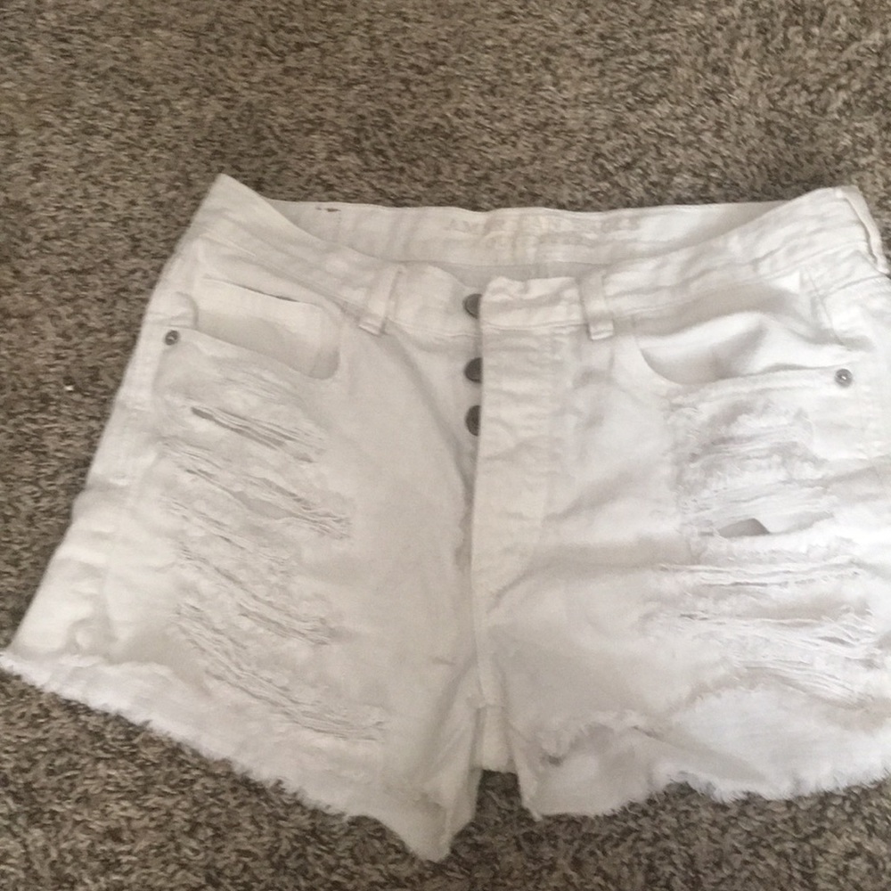 White American eagle jean shorts